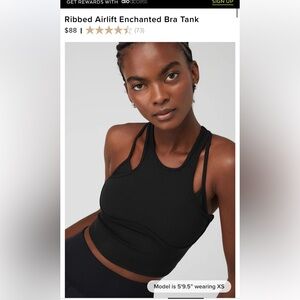Alo yoga Ribbed Airlift Enchanted Bra Tank